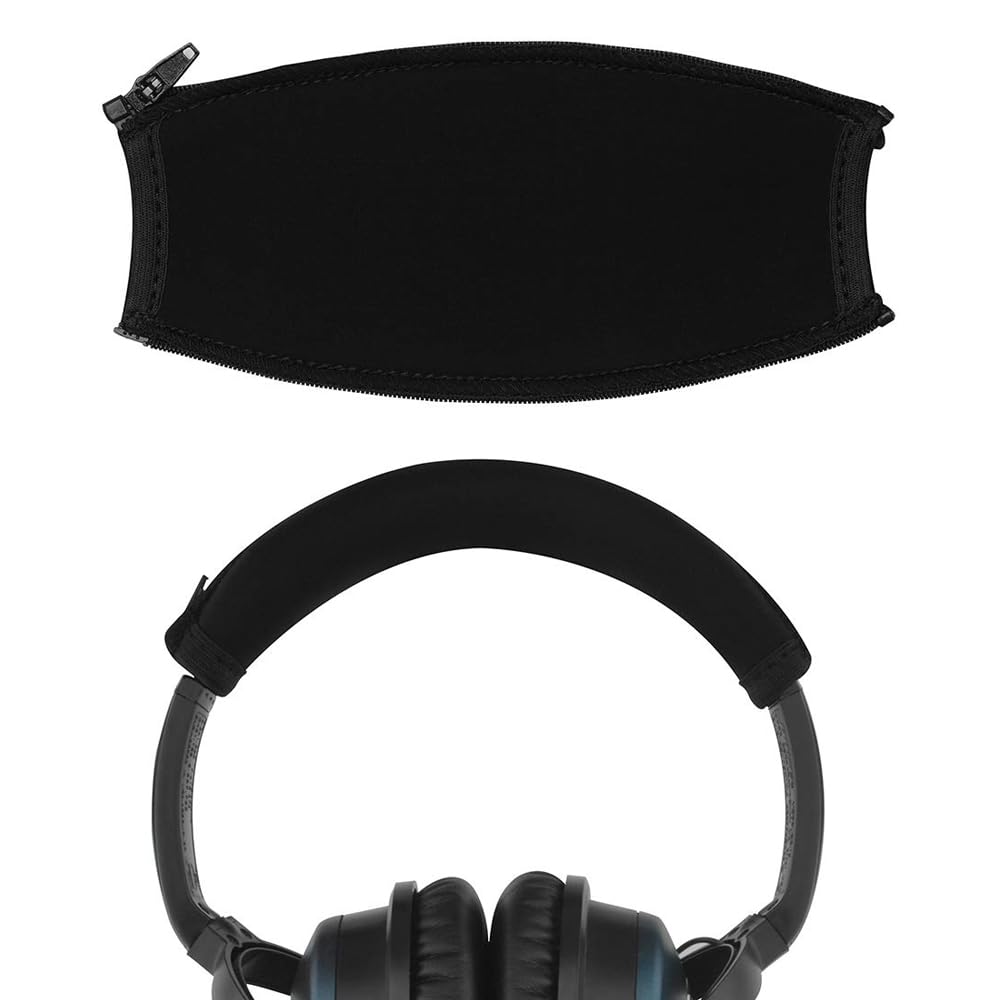 MMOBIEL Headband Cover Compatible with Bose QuietComfort QC15 / QC2 - Headband Headphone Cushion Protector - Headphone Cover with Zipper - Black