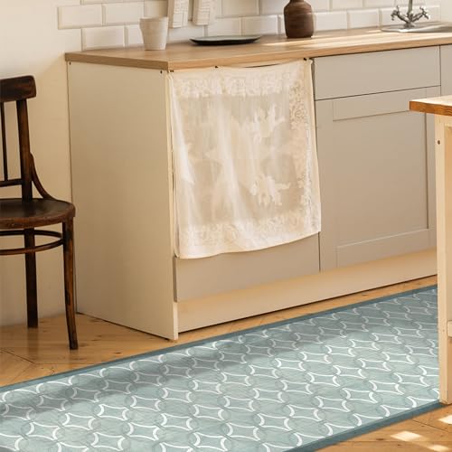 CREARREDA Non-Slip and Washable Vinyl Kitchen Rug, Multi-Purpose Runner, Wear-resistant, Stain Resistant Kitchen Runner, Suitable for Holding Under Sink and Stoves, 100% Made in Italy Print