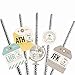 Big Dot of Happiness World Awaits - Paper Straw Decor Travel Themed Party Striped Decorative Straws Set 24