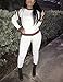 Akmipoem Women's Ribbon Stripe Patchwork Long Sleeve Pullover Tops Sweatshirt White S