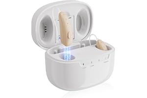 Flaygo Hearing Aids for Seniors Hearing Loss Rechargeable Upgraded 16-Channel OTC RIC Hearing Aid with 4 Intelligent Noise Cancelling, Micro Invisible, Auto-On/Off, Howling suppression (Beige)