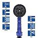 100FT Expandable Garden Water Hose With 7 Functions Sprayer-Blue (100FT)