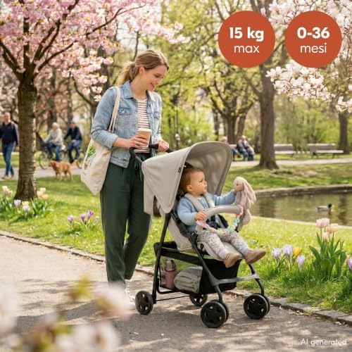 Passeggino da Viaggio Ultraleggero 5,9 kg, Sport Beige