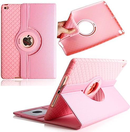 iPad Mini 2 7.9 Case, elelcfan 360 Degree Rotating Stand Slim Case Smart Screen Protective Detachable Flip Folio Cover for iPad Mini /iPad Mini 2/iPad Mini 3 7.9 inch (iPad Mini 1/2/3,Pink)