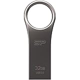Silicon Power SP Jewel J80 32GB Metallic Capless USB 3.0 Flash Drive for Windows/Mac - Titanium, Zinc alloy (SP032GBUF3J80V1TJP)