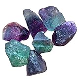 Natural Fluorite Quartz Crystal Stone Bulk Raw Tumbled Stone Rainbow Gemstone for Cabbing Cutting Lapidary Tumbling Polishing Wicca Reiki Crystal Healing