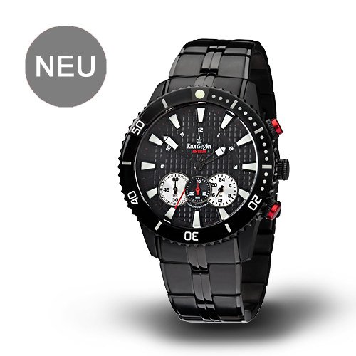 Kronsegler Akteur Chronograph PVD black m. steelband