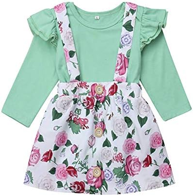 2Pcs Infant Baby Girls Cute Princess Skirt, 3-18 M Green Romper Ruffle  Tops+Floral Skirt Party Princess Boho Pageant Dress (Green, 3-6 Months)  price in UAE | Amazon UAE | kanbkam