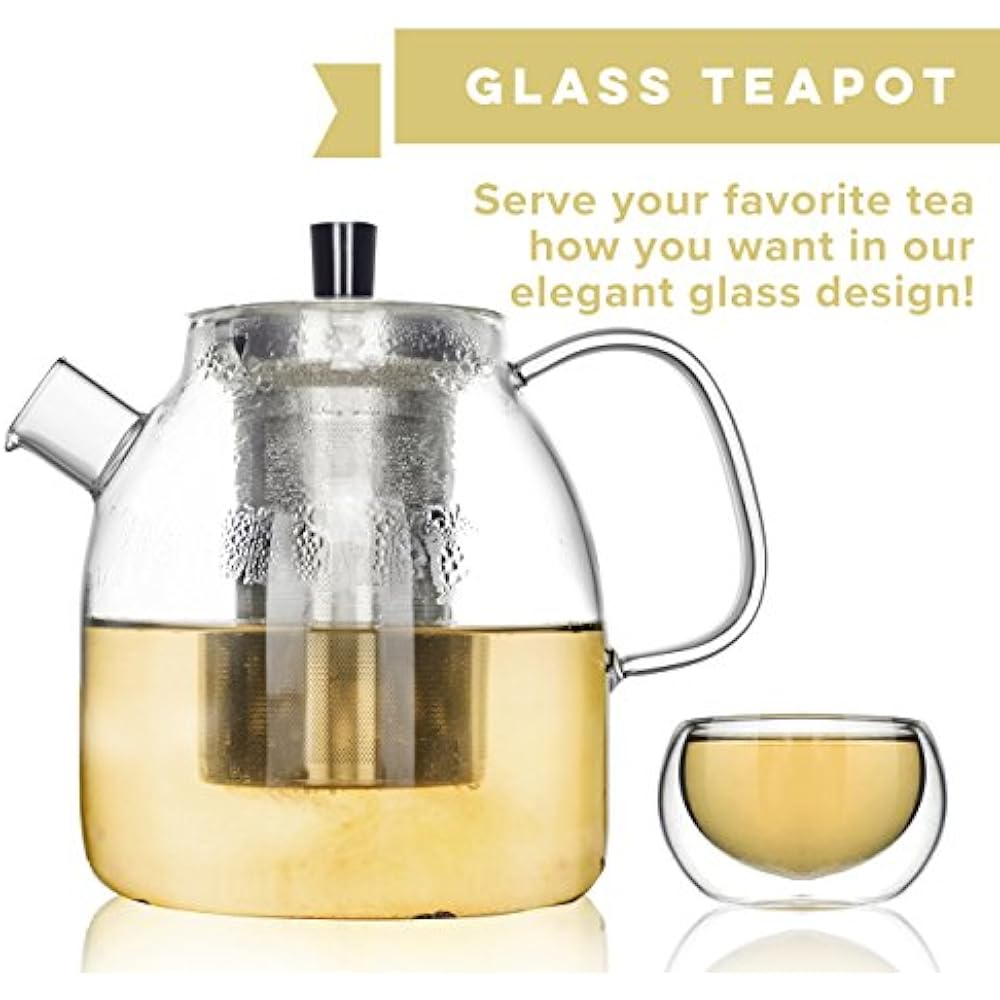Tea Teapots Pot Set With Infuser By Loose Leaf Stove Top Glass Kettle