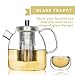 Glass Tea Kettle for Stove Top, Borosilicate Tea Pots with Infusers for Loose Tea, Clear Teapot with Stainless Steel Strainer, Makes 5 Tea Cups, 44oz