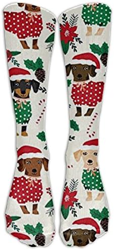 MFJDBZ Doxie Christmas Cute Dachshunds Halloween Decoration Cool Skull Patter Knee High Socks Casual Sports Socks Knee High Socks Stockings