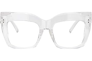 Zeelool Vintage Oversized Thick Cat Eye Glasses for Women with Non-prescription Clear Lens FP0668