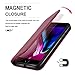 Zover iPhone 6S Plus Case iPhone 6 Plus case Genuine Leather Case Wallet Cover with Kickstand Feature Card Slots & ID Holder and Magnetic Clasps for iPhone 6 Plus iPhone 6S Plus Wine Red