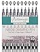 ~ 10 Black Micro-Pen Fineliner Master Markers with Cotton Bag and eBook ~ Calligraphy Tip Nibs,Waterproof Archival Ink Pens ~ Technical Drawing,Writing,Artist Illustration,Office Documents,Sketching