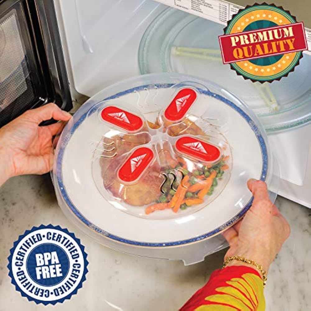 Microwave Plate Cover Splatter Guard With Steam Vents Strong