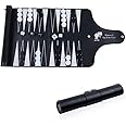Roll Up Chess Backgammon Set PU Backgammon Folding Classic Board Game Travel Backgammon(Style 1)