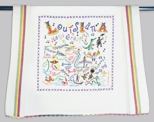 Catstudio Louisiana Dish Towel - U.S. State Souvenir Kitchen and Hand Towel with Original Artwork - Perfect Tea Towels for Louisiana Lovers, Travel Souvenir