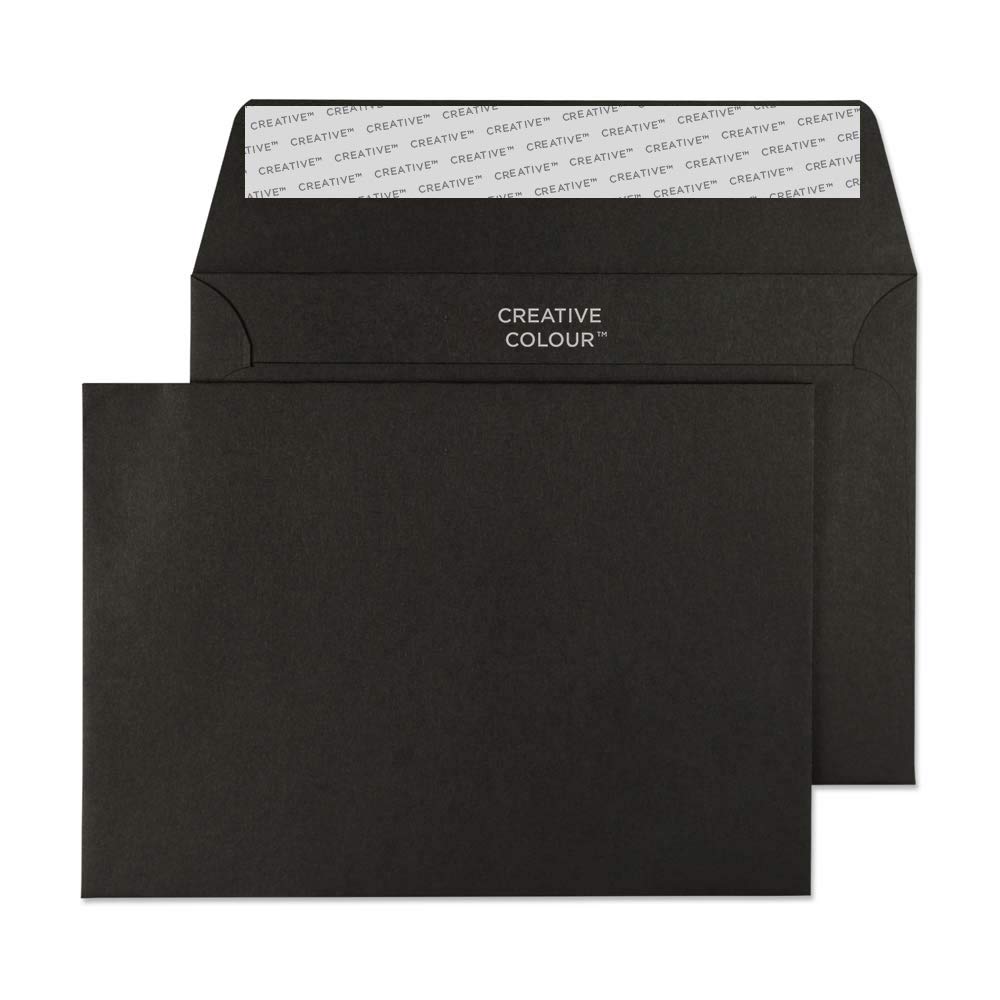 Blake Creative Colour C6 114 x 162 mm 120 gsm Peel & Seal Wallet Envelopes (114) Jet Black - Pack of 500