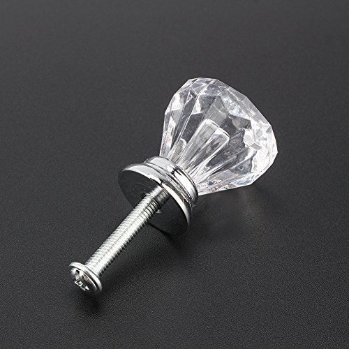 Yosoo 12pcs 25mm Diamond Shape Crystal Glass Cabinet Knob Cupboard Drawer Pull Handle Door Drawer Knob
