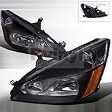 Spec-D Tuning 2LH-ACD03JM-RS Honda Accord Lx Ex Jdm Black Head Lights Lamps Pair