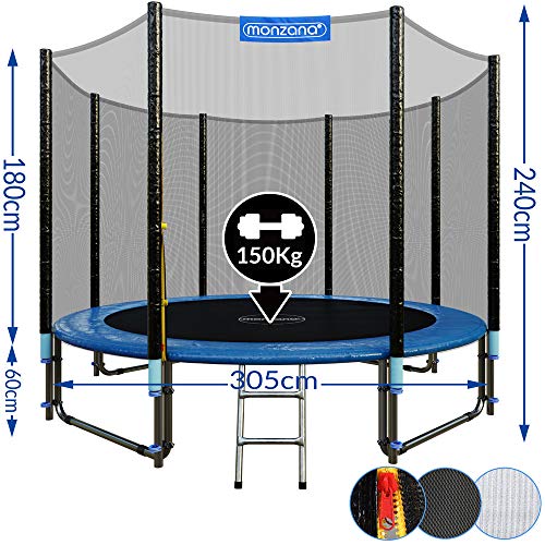 Monzana® Trampolin Ø 183/244/305/366/427 cm TÜV SÜD GS Zertifiziert Komplettset inkl. Sicherheitsnetz Leiter Randabdeckung Kindertrampolin Gartentrampolin – Bild 8