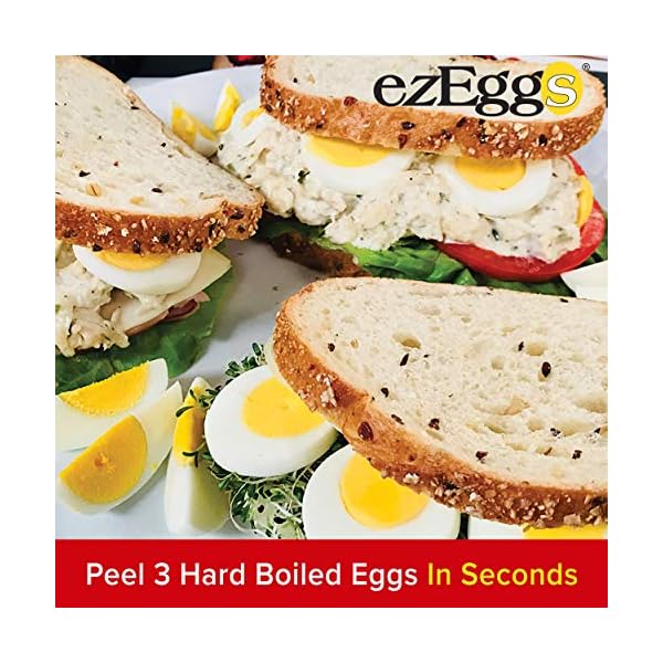 EZ EGGS Hard Boiled Egg Peeler, 5 Egg Capacity Handheld Specialty