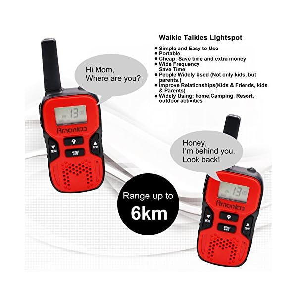 Amanico-Kids-Walkie-Talkies-22-Channel-FRSGMRS-2-Way-Radio-2-miles-up-to-37-Miles-UHF-Handheld-Smart-Mini-Size-33-In-Length-for-girls-boys-Kids-Children-Teens-1-Pair-Red Amanico-Kids-Walkie-Talkies-22-Channel-FRSGMRS-2-Way-Radio-2-miles-up-to-37-Miles-UHF-Handheld-Smart-Mini-Size-33-In-Length-for-girls-boys-Kids-Children-Teens-1-Pair-Red
