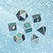 HESTYA Metal Dices Set Polyhedron Dice Compatible with Dungeons and Dragons, Role Playing Math Teaching Table Games Solid Zinc Alloy with Enamel Dice with Storage Bag