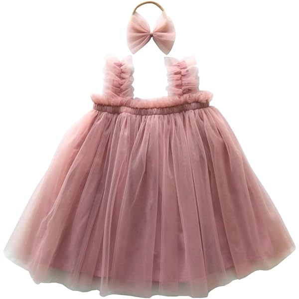 LYXIOF Baby Girls Toddler Tutu Dress Long Sleeve/Sleeveless Princess Infant Tulle Sundress, 1-pink, 12 Months