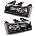 Headlights Headlamps with Black Bezels Pair Set Replacement for Chevrolet Colorado GMC Canyon Isuzu Pickup Truck 20766569 20766570