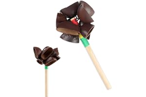 GOGHOST African Natural Shaker Maraca 5.9" x 3.14" Cacho Seed Pod Rattle Handmade Percussion Gifts Peruvian Musical Instrument - Nature Sounds for Meditation, ASMR, Sound Therapy, Yoga (Juju-1 Pack)