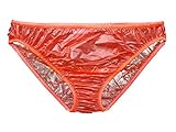 Haian Plastic Bikini Panties PVC Underwear (X-Large, Transparent Red)