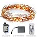 Twinkling LED Fairy String Lights - Fully Waterproof, Indoor Outdoor 39ft 100 Bulb, Standard Plug In + Battery Powered, Warm White Copper Wire Decorative Lighting with Remote Control