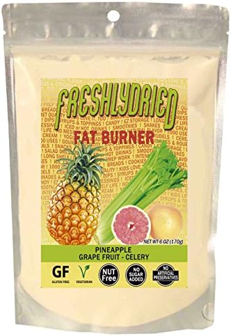 FreshlyDried Fat Burner Powder - Supports Healthy Nutrition - Helpful for Weight Management - w/Turmeric & Ginger, Pineapple, Grapefruit, Celery - Vegan-Friendly – 17 Servings – 6 Ounces