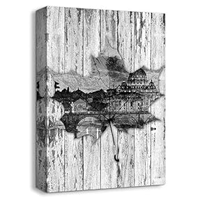Antique Building Pop up Painting Artwork for Home Framed