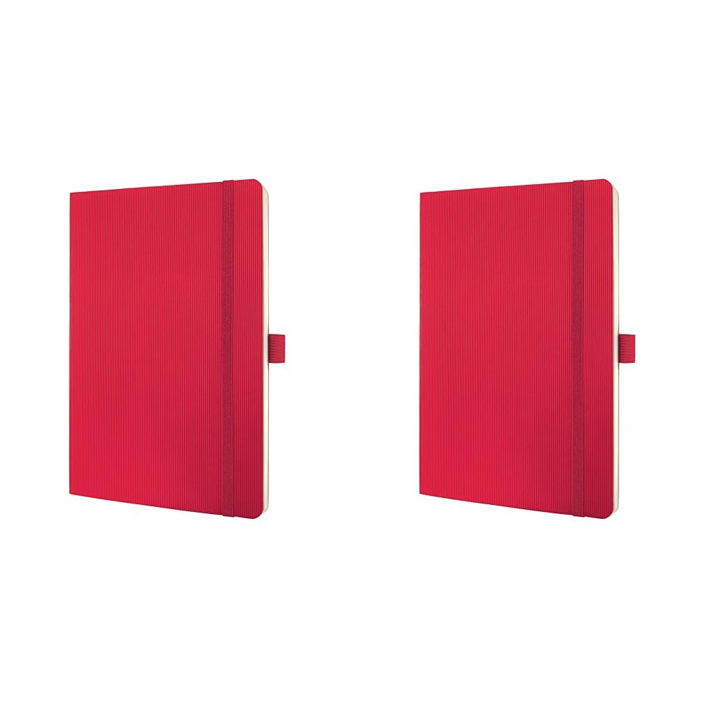Sigel CO325 Premium Notebook lined, A5, softcover, Red - Conceptum (Pack of 2)