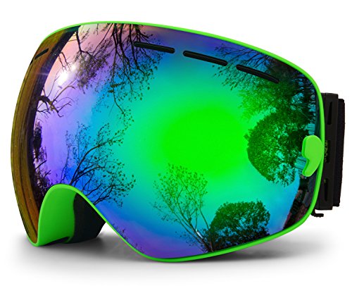 Hongdak Ski Goggles, Snowboard Goggles UV Protection, Snow Goggles Helmet Compatible for men women boys girls kids, Anti fog OTG