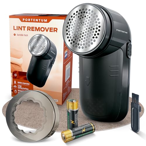 Rasoir Anti Bouloche Anti Peluche Électrique - Lames en Acier Inoxydable. Conteneur à Peluches Amovible. Piles incluses et Brosse de Nettoyage