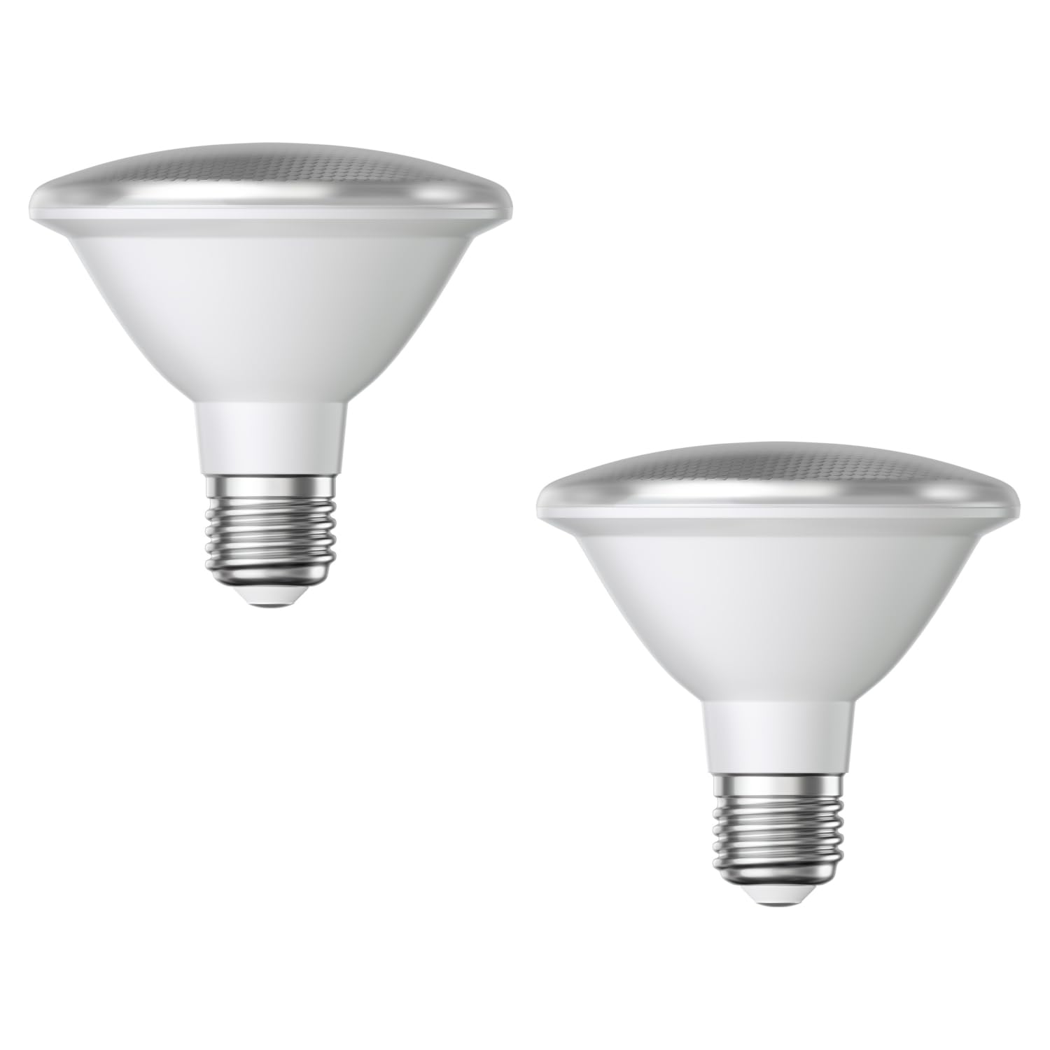 ledscom.de 2 Pieces E27 LED Bulb, PAR30 Short Neck, White (4200 K), 13 W, 1025lm, 43°, Reflector Mirror (Silver)