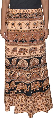 modern kart bagru print women's 100% pure cotton wrap around skirt.