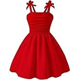 GORGLITTER Girl's Cute Coquette Dresses Bow Tie Shoulder Backless Sleeveless Cute Summer Graduation Party Skater Dress