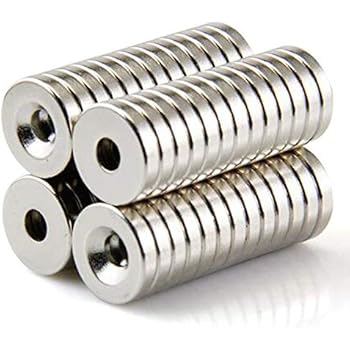 WOTOY 25 Pieces 10x3mm DIY Multi-Use Refrigerators Magnets with 3MM Hole for Fridge Door Whiteboard Map Round Hole Magnet