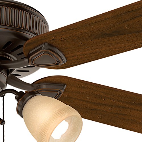 Casablanca Fan 54 inch Traditional Ceiling Fan in Onyx Bengal with a 3-Light Toffee Glass Light Kit, 5 Blade (Certified Refurbished) - Thumbnail 4