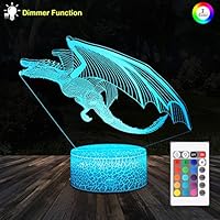 SZLTZK 3D Night Light for Kids Baby (Velociraptor)