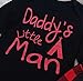 Baby Boys Girls Clothes Daddy's Little Man Print Bodysuit Outfits Clothes Set with Hat(0-3 Months) A-Black