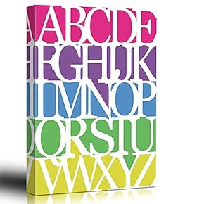 A to Z - Vibrant Alphabet Modern Art - Wall Letters - Canvas Art Home Art - 12x18 inches