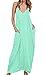 LILBETTER Women V-Neck Polka Dot Print Spaghetti Strap Boho Long Maxi Dresses (XL, Green)