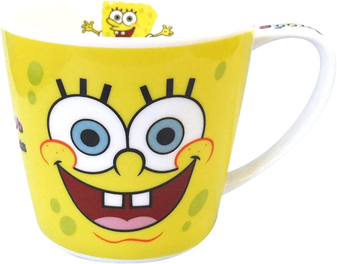 Amazon スポンジボブ コップ マグカップ フェイス 260ml イエロー 子ども用コップ オンライン通販