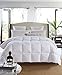 ROSECOSE Luxurious Lightweight Goose Down Comforter King Size Duvet Insert Solid White 1200 Thread Count 750+ Fill Power 100% Cotton Cover Hypo-allergenic Down Proof with Tabs (King,White)