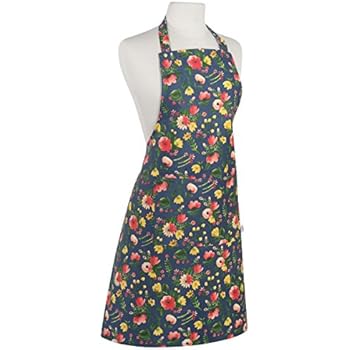 Now Designs Basic Cotton Kitchen Chef's Apron, Midnight Garden